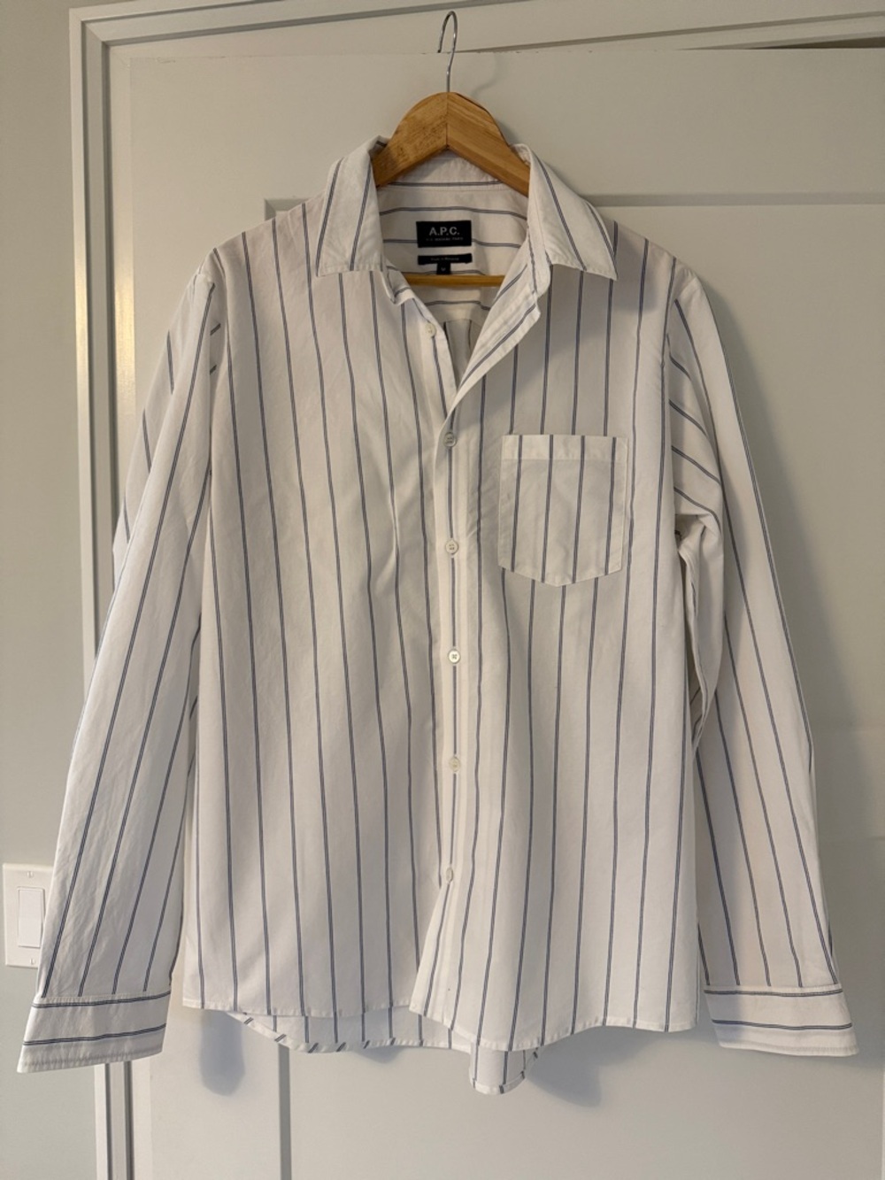 A.P.C. White Pinstripe Button Down